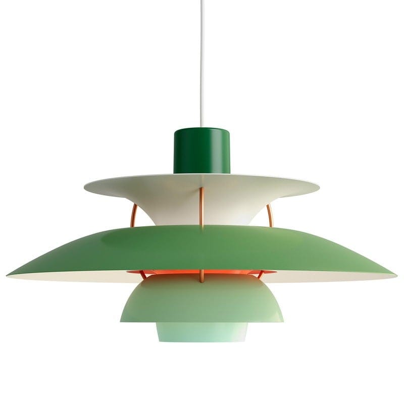 "PH5 Premium pendellampe i aluminium med monokrom design, ikonisk og tidløs for klassisk og moderne hjem, E27 pære."