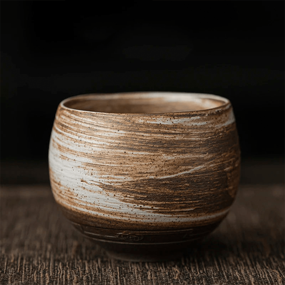 Rustikke espressokopper i keramik med unik glaseret finish.