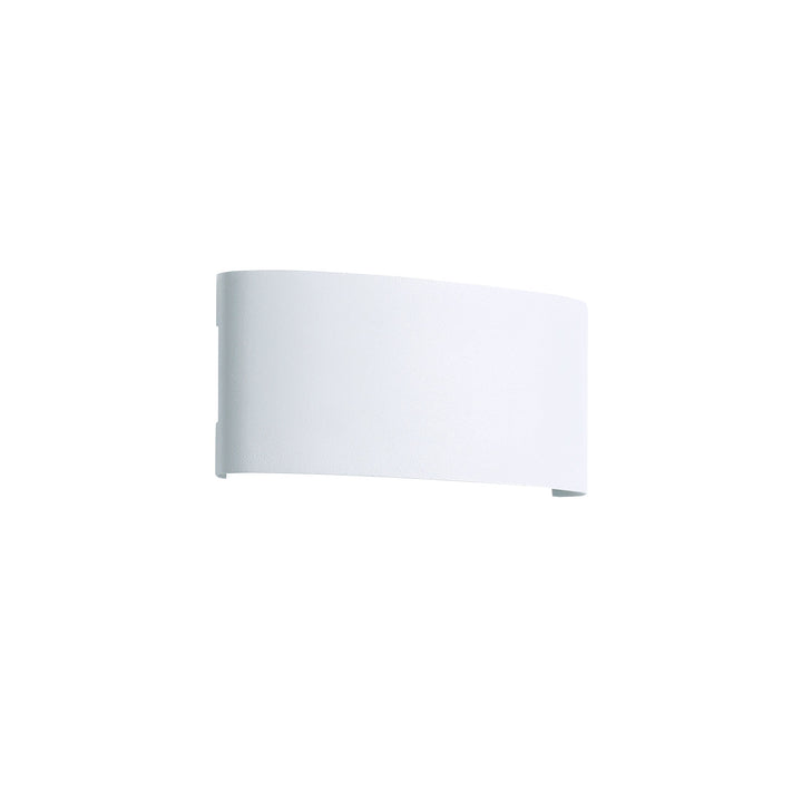 "Sandblæst hvid Ortelo 6W LED væglampe til udendørs brug, elegant alu-design med opad- og nedadrettet lys, IP65-klassificeret