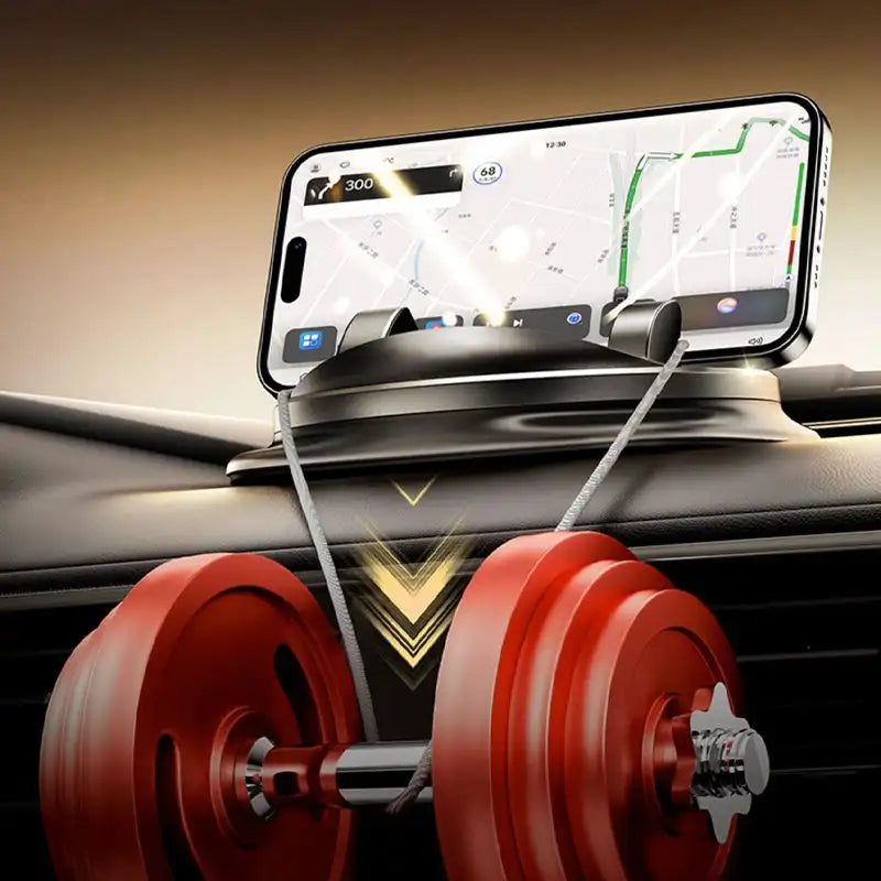 Sort 360° drejbar telefonholder til bil, elegant design, sikrer stabilitet, nem installation og bred smartphone-kompatibilitet
