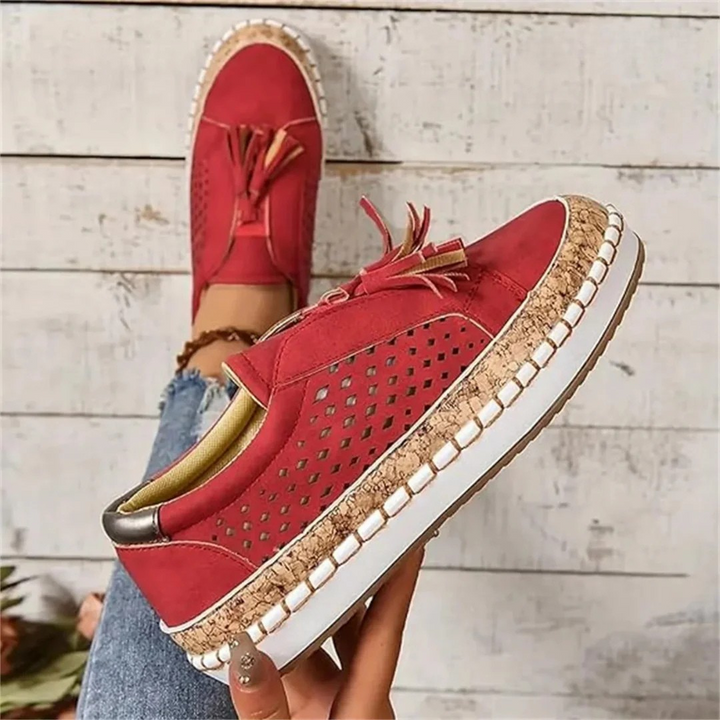 Dame sneakers i sort med komfortabel sål