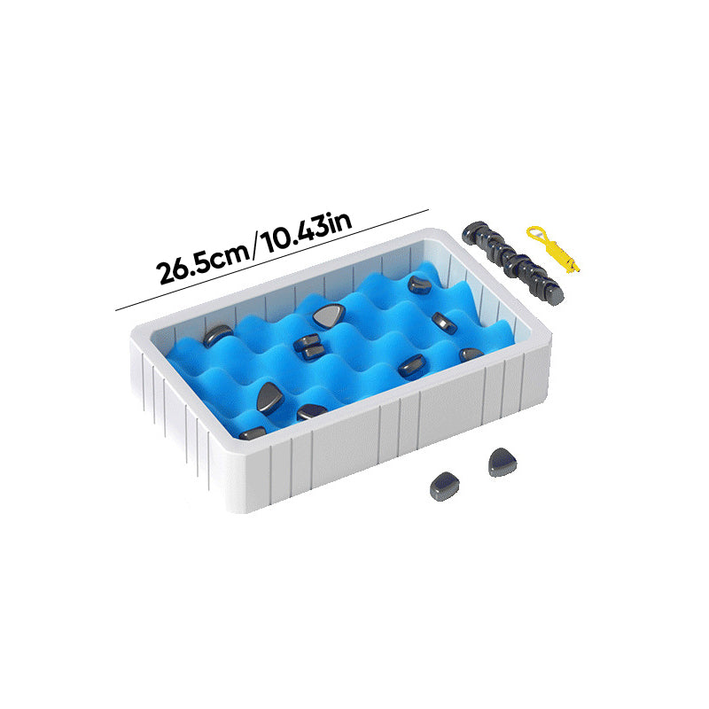 "Sort og hvid magnetisk skakbræt, 25x25 cm, med stabile brikker. Perfekt til strategi og familiesjov."
