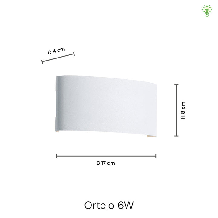 "Sort Ortelo væglampe af aluminium med LED, op- og nedad lys, IP65, moderne design til udendørs brug."