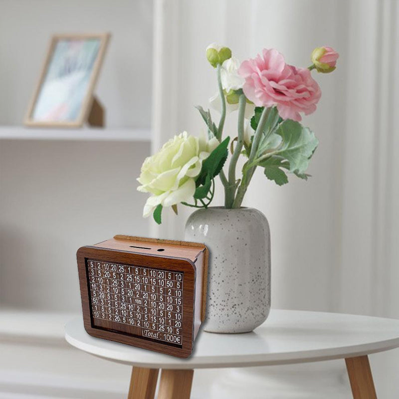 "Sparegris med digitalt display, lommeregnerdesign, plads til mønter og sedler, hjem og dekoration, sjov og lærerig sparegris