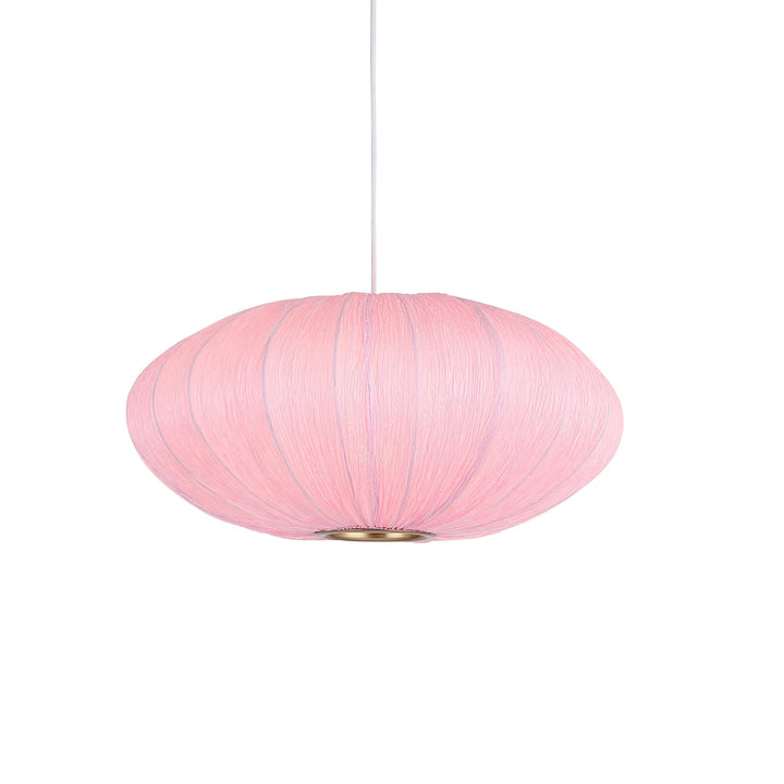 Stilfuld Alcazar pendel Ø50 i rosé, elegant tekstiloverflade, blødt lys, moderne belysning for hjemmet.