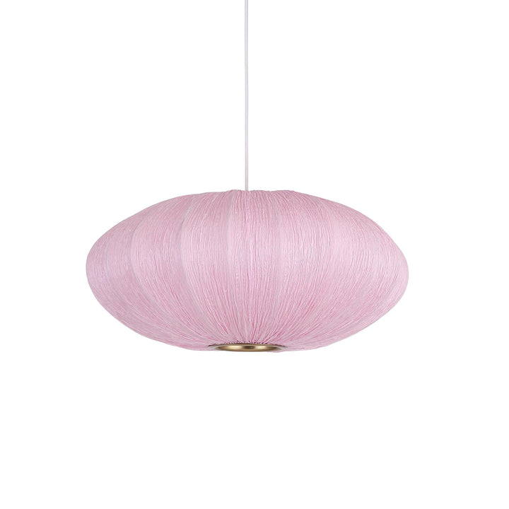 Stilfuld Alcazar pendel Ø50 i rosé, elegant tekstiloverflade, blødt lys, moderne belysning for hjemmet.