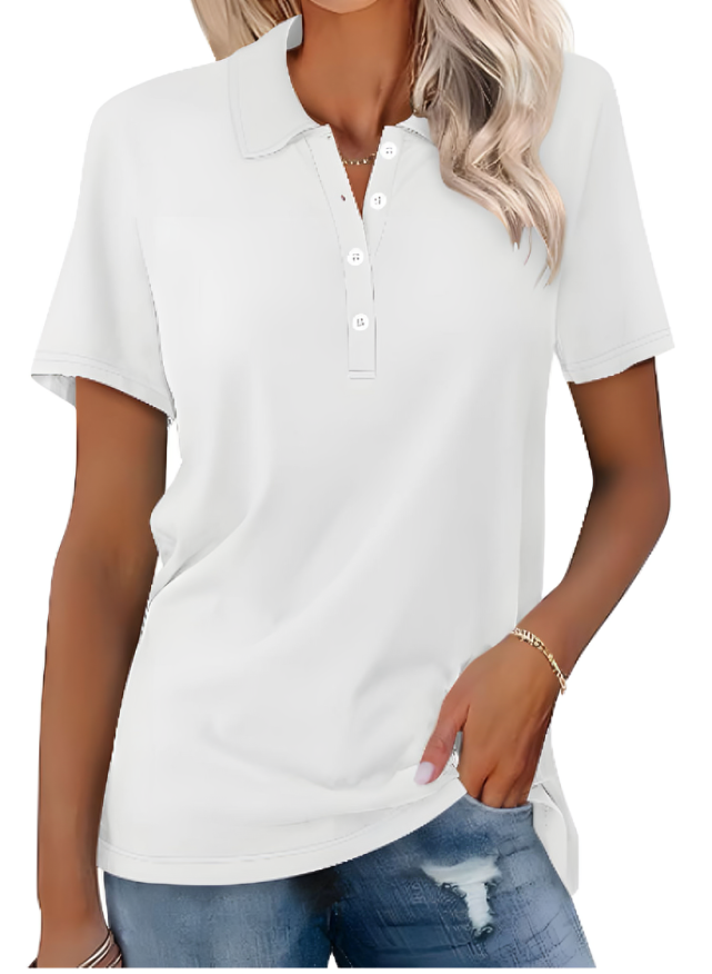 "Stilfuld, komfortabel poloshirt til kvinder i forskellige farver, perfekt til både formelle og afslappede lejligheder."
