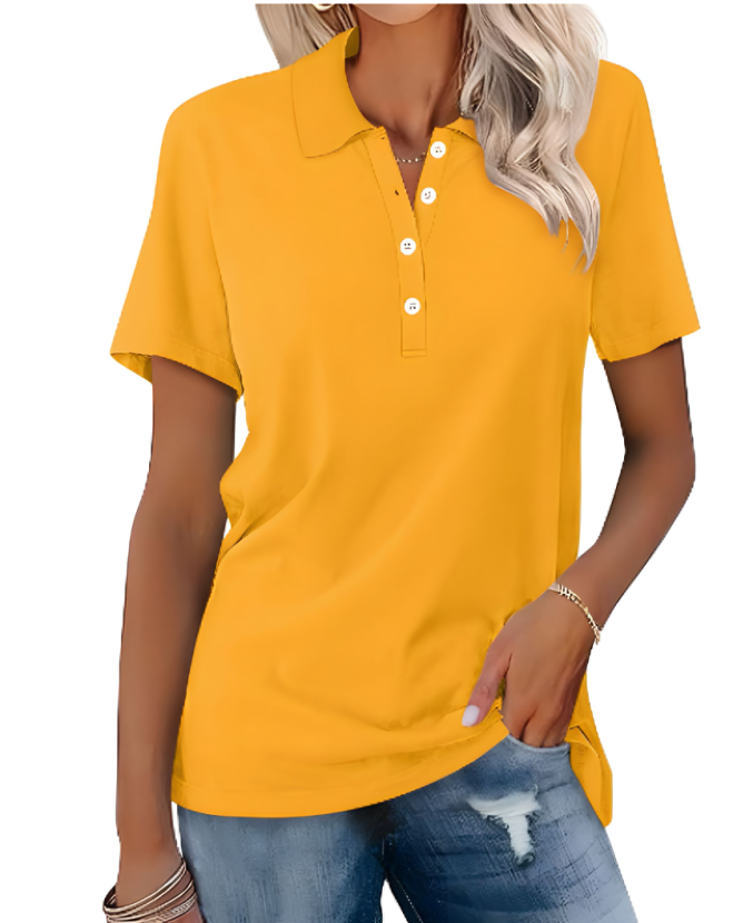 "Stilfuld, komfortabel poloshirt til kvinder i forskellige farver, perfekt til både formelle og afslappede lejligheder."
