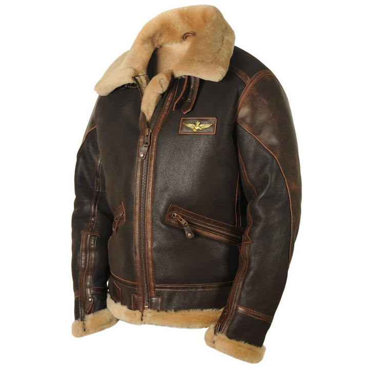 Herre pilotjakke i aviator-stil, med moderne detaljer, der fremhæver et maskulint og tidløst look.