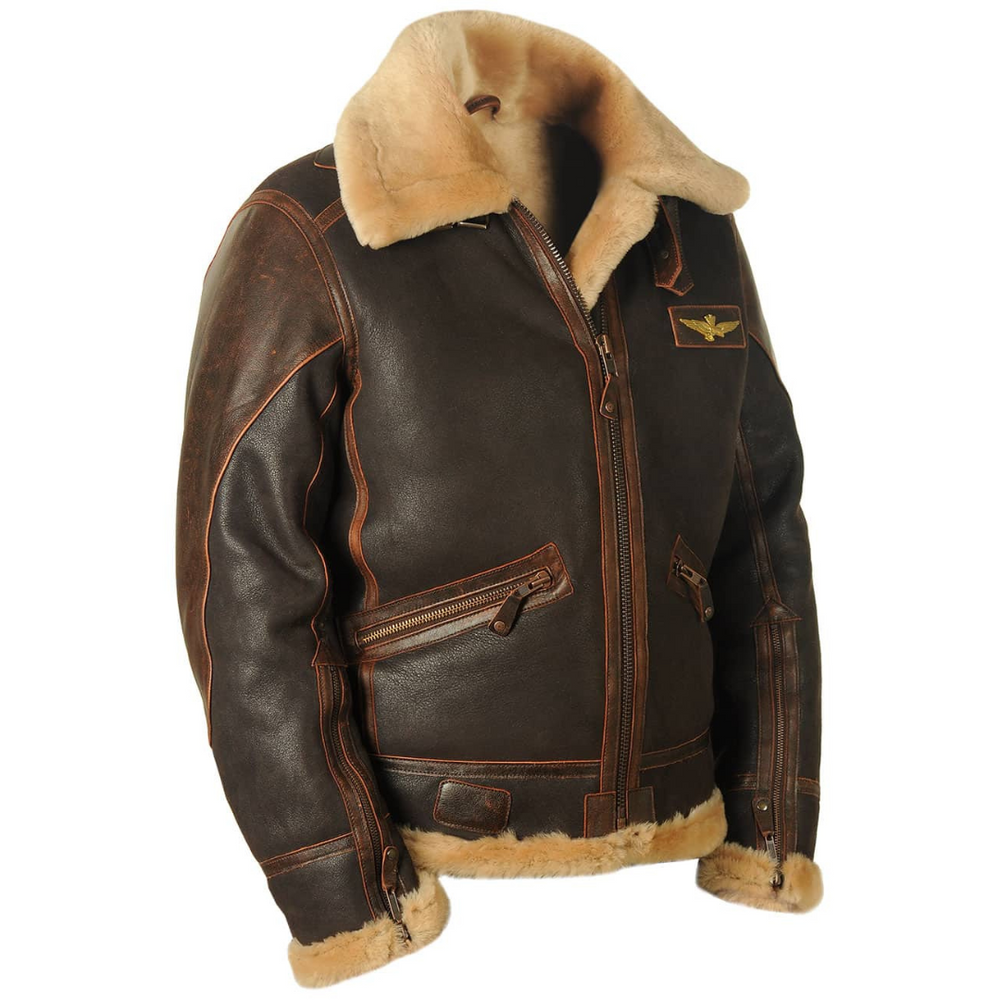 Herre pilotjakke i aviator-stil, med moderne detaljer, der fremhæver et maskulint og tidløst look.