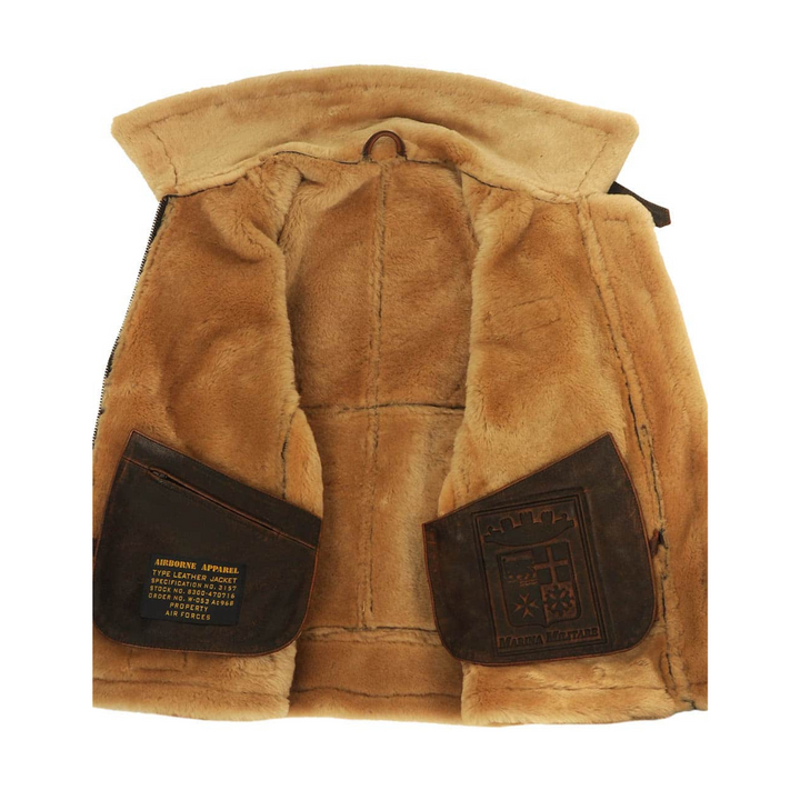 Herre pilotjakke i aviator-stil, med moderne detaljer, der fremhæver et maskulint og tidløst look.