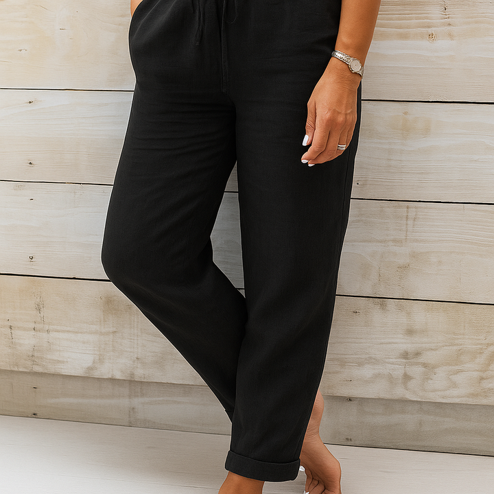 Åndbare linnedbukser til damer, stilfulde og lette at style til både afslappet og elegant look.
