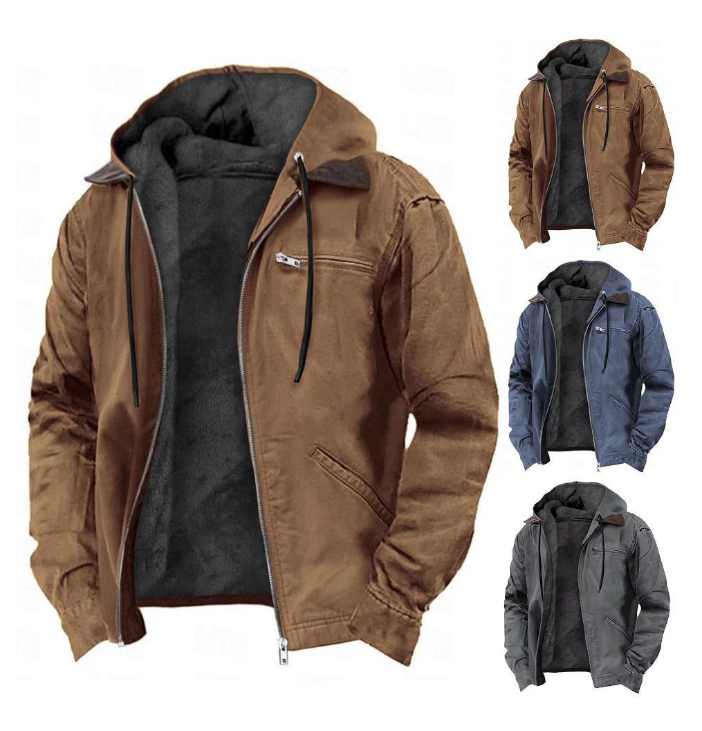 Tidløs vintagejakke for mænd i klassisk design, brun med nette detaljer, sikrer stil og komfort til både hverdag og fest.