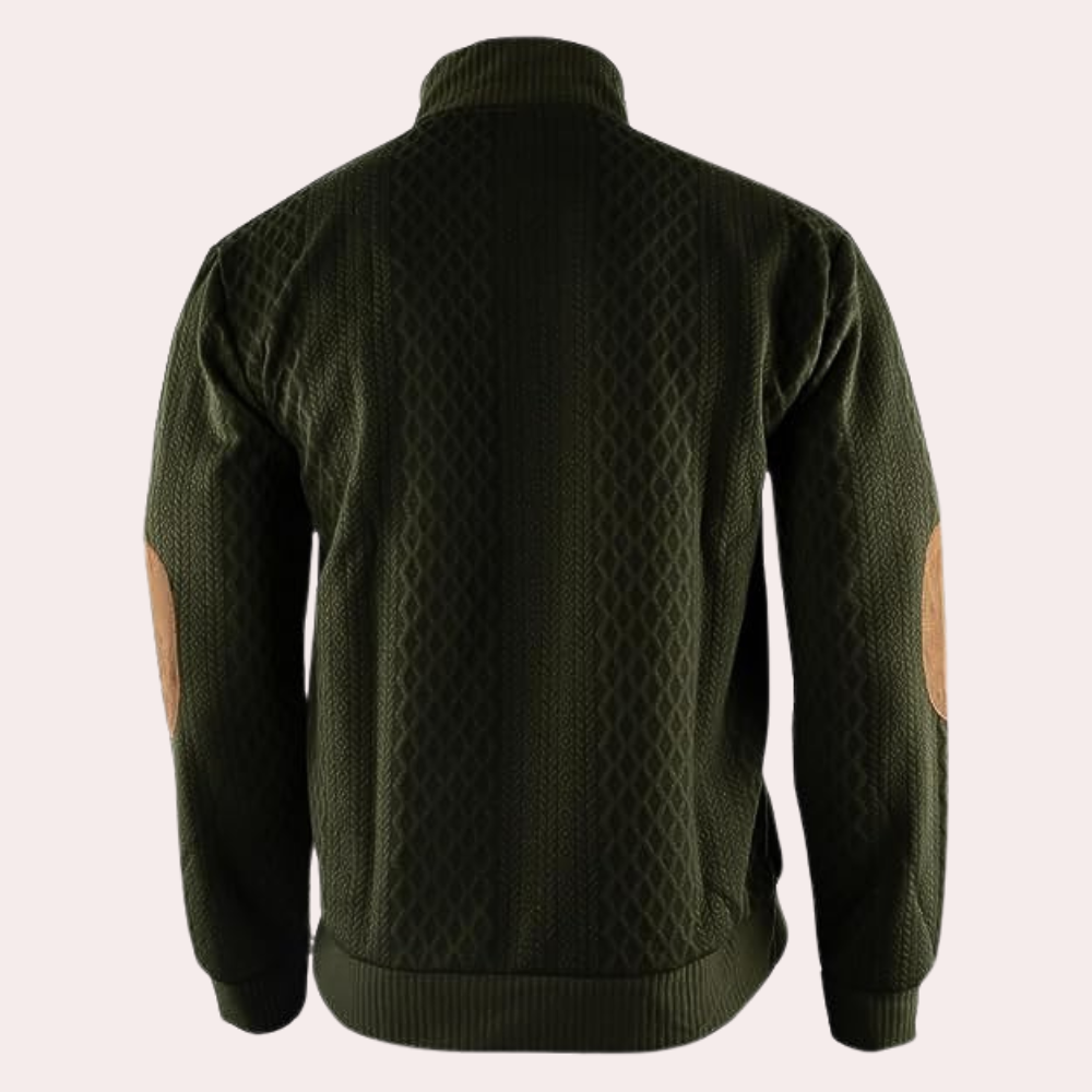 Trendy herresweater med kraveknapper i moderne grå farve, klassisk design for komfort og stil, perfekt til daglig brug.