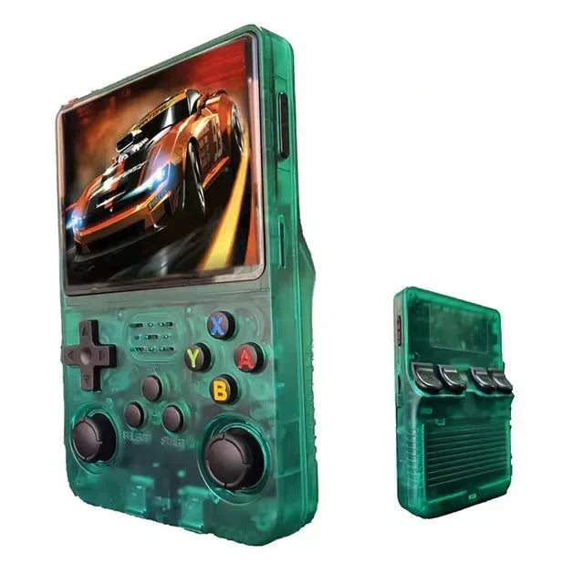 Nærbillede af ergonomiske knapper og joypad på en retro spilkonsol. Perfekt til håndholdt gaming.