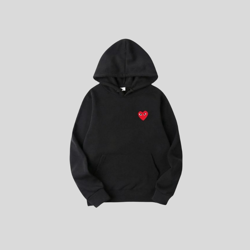 Unisex hættetrøje med unikt hjerte detalje. Blød og komfortabel overdel til moderne casual og streetwear mode.