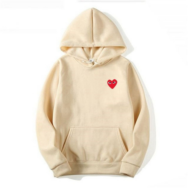 Moderne flerfarvet unisex hættetrøje med charmerende hjerte detalje. Perfekt til casual og komfortabel stil.