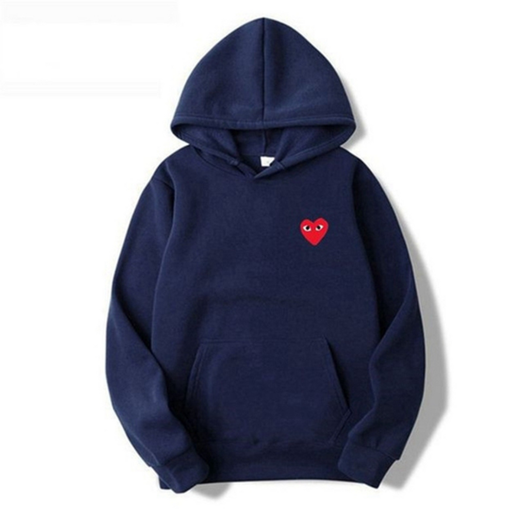 Afslappet unisex hoodie til mænd og kvinder, med sødt hjerte design for en unik casual mode overdel.