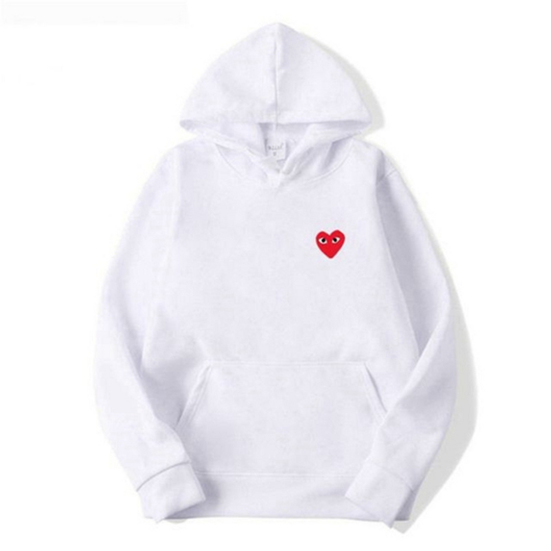 Blød unisex hættetrøje med hjerte detalje, giver maksimal komfort og stilfuld mode til enhver lejlighed.