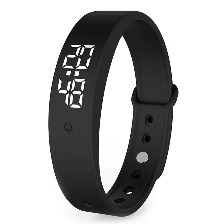 Moderne elektronik smartwatch med temperaturovervågning, vibrationsalarm og vandtæt design.