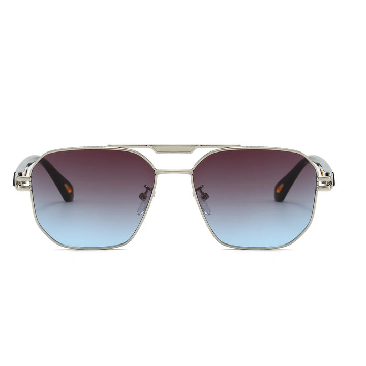 Trendy unisex solbriller i metal, passer til enhver stil. Med UV400 og anti-refleks for øjenkomfort.