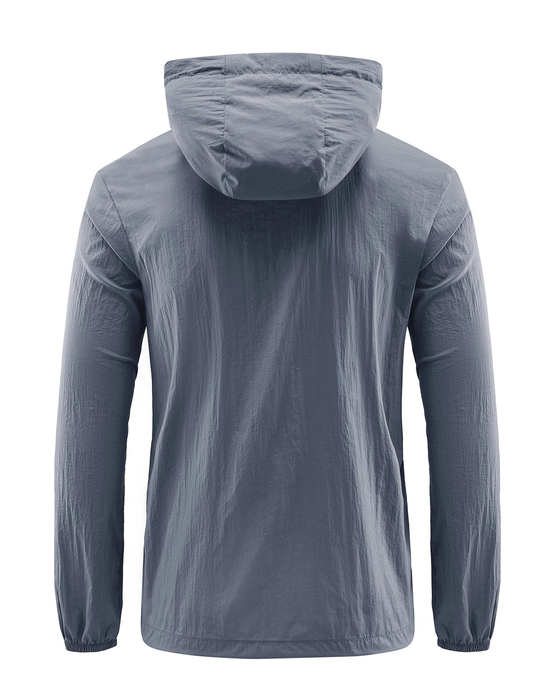 "Vandtæt vindtæt sommerjakke i lyseblå, unisex design, let og åndbar. Perfekt til udendørs sommeraktiviteter."