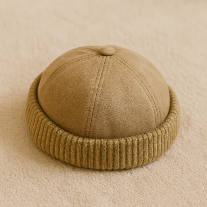 Varm unisex vintage strikhue i bomuld/polyester. Perfekt beanie til vinterbeklædning.