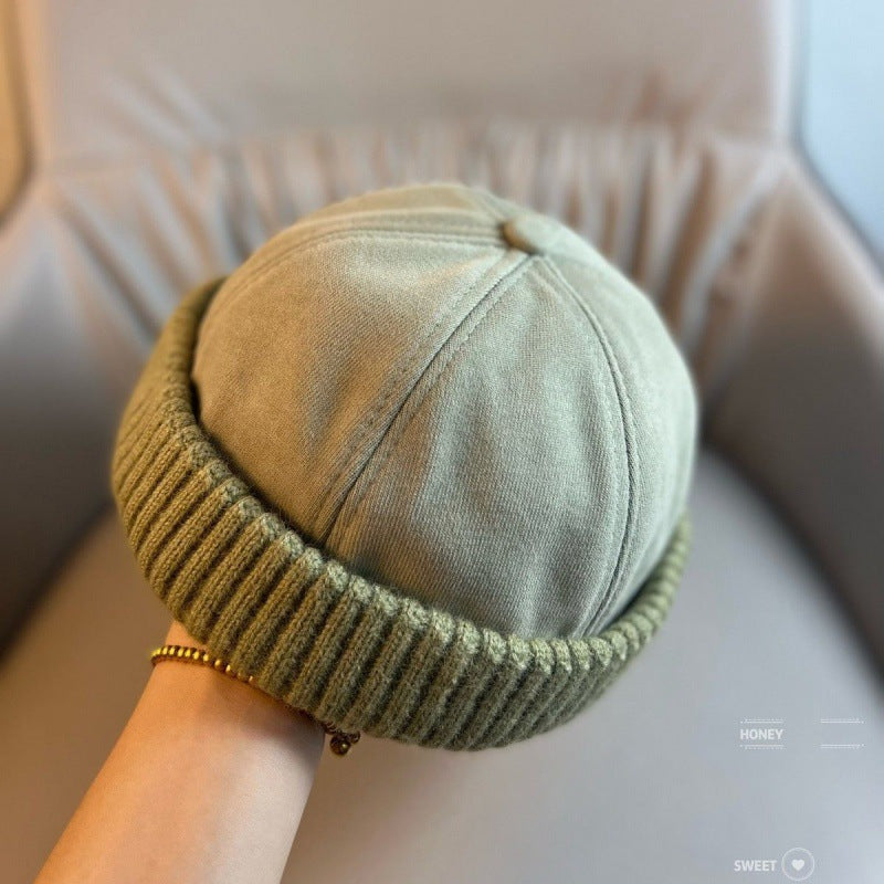 Kvalitets varm strikhue til vinter. Unisex vintage beanie i bomuld/polyester for lang holdbarhed.