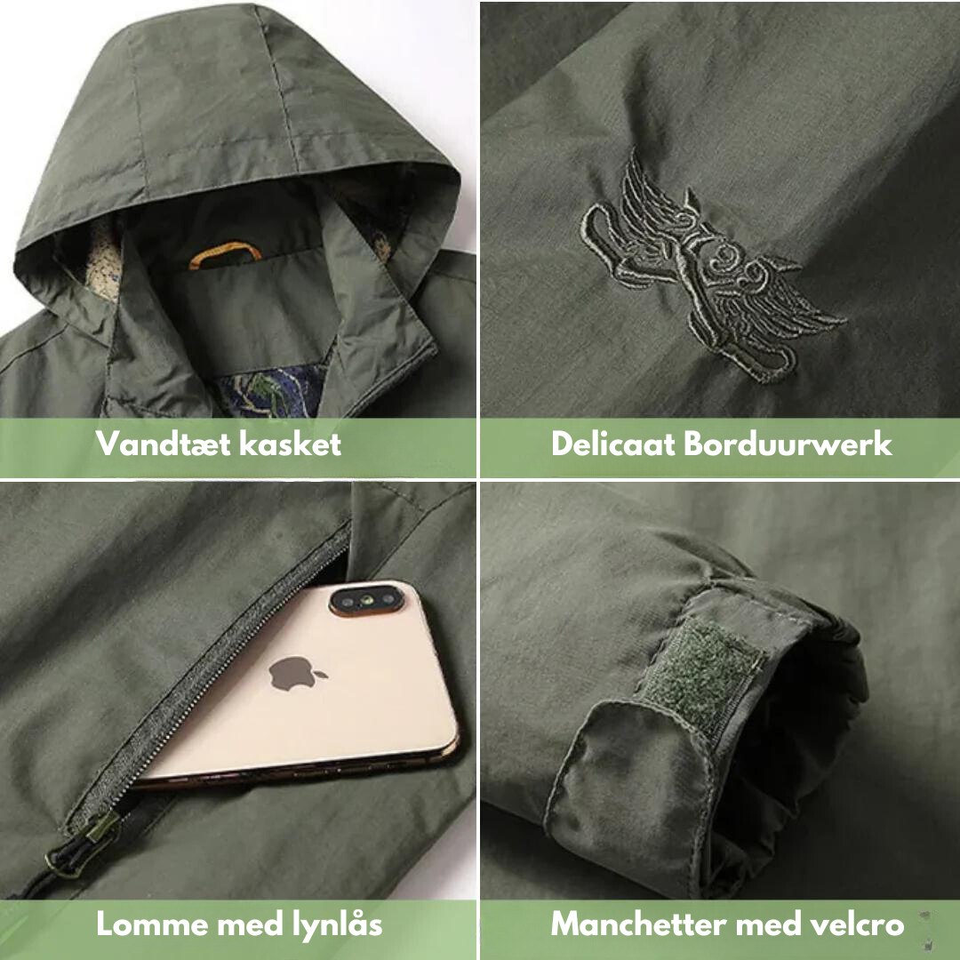 Vindtæt letvægts outdoor jakke til mænd, med hætte i flere farver, perfekt til udendørs aktiviteter og eventyr.