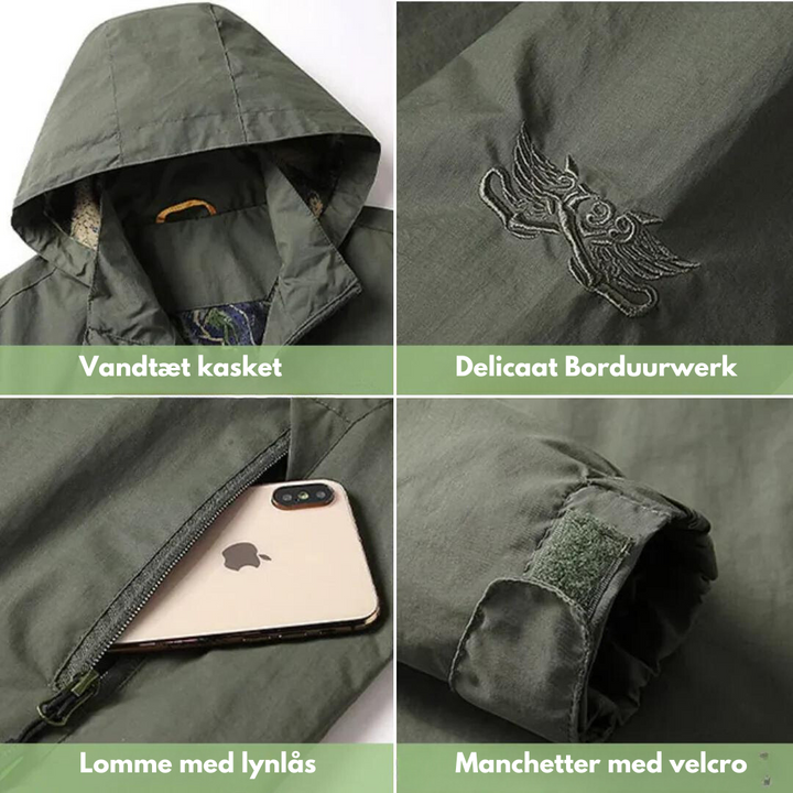 Vindtæt letvægts outdoor jakke til mænd, med hætte i flere farver, perfekt til udendørs aktiviteter og eventyr.